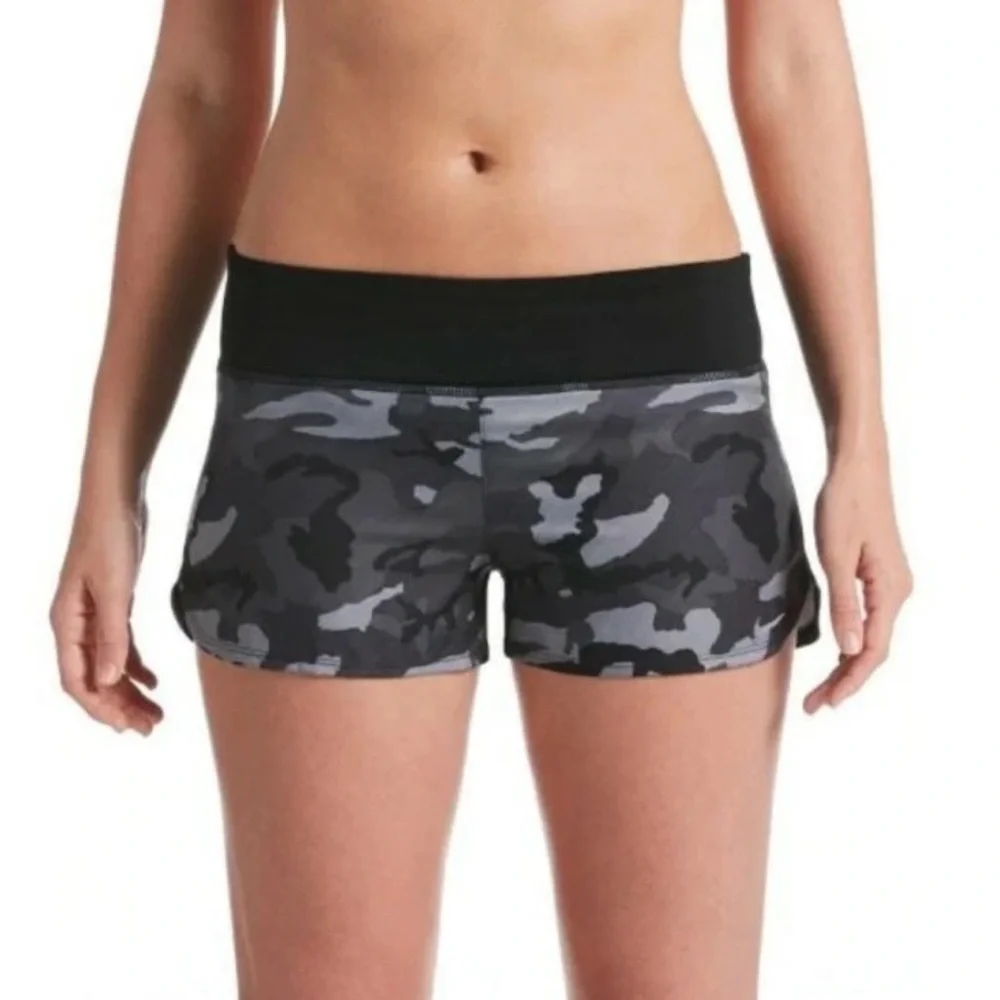 Nike Camouflage camo swim board Shorts black gray size M